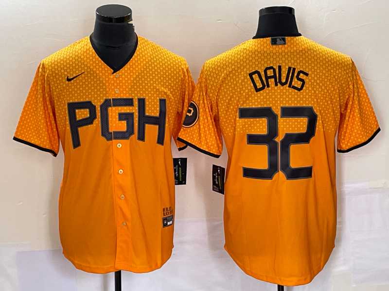 Men's Pittsburgh Pirates #32 Henry Davis Yellow 2023 City Connect Stitched Jersey,We sell and wholesale Men's Pittsburgh Pirates #32 Henry Davis Yellow 2023 City Connect Stitched Jersey on line form chian!